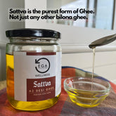 Natural Premium Sattva A2 Desi Gir Cow Ghee By Ega Wellness | High In Protein Fiber & Nutrients Healthy Desi Ghee Good For Brain Health | (500ml) 16.9 Ounce | Jar Pack